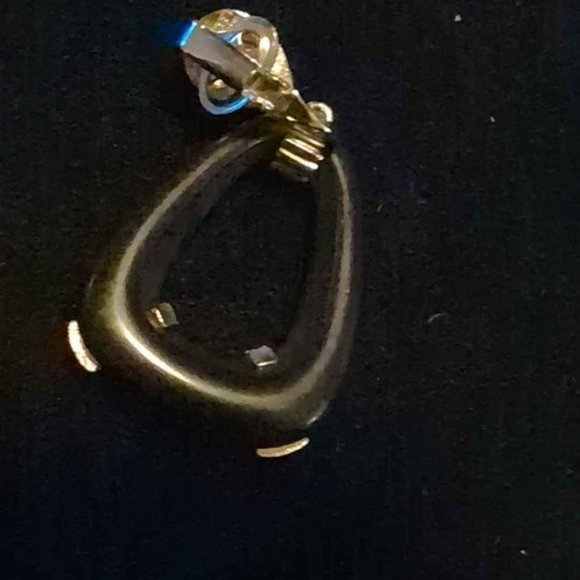 Vintage Rhinestone and Black Drop Clip Earrings - Picture 10 of 10